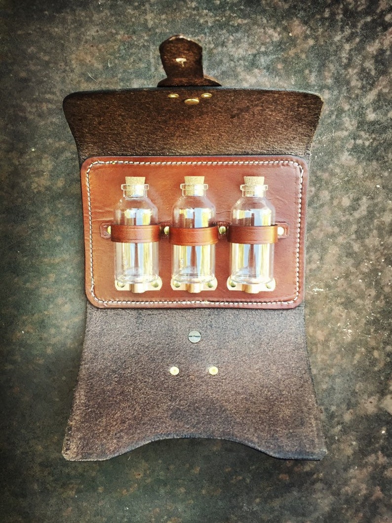 Steampunk three bottle apothecary pouch image 1