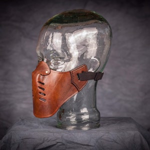 Handmade Leather half face mask image 3