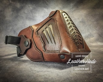 Leather Steampunk Face Mask. Fits over P2/N95 (P2 mask NOT included)