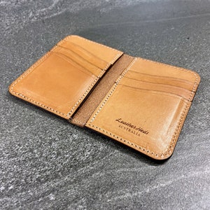 Natural leather vertical card wallet. image 3