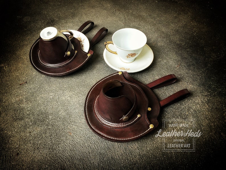 Steampunk teacup holster Brown image 6