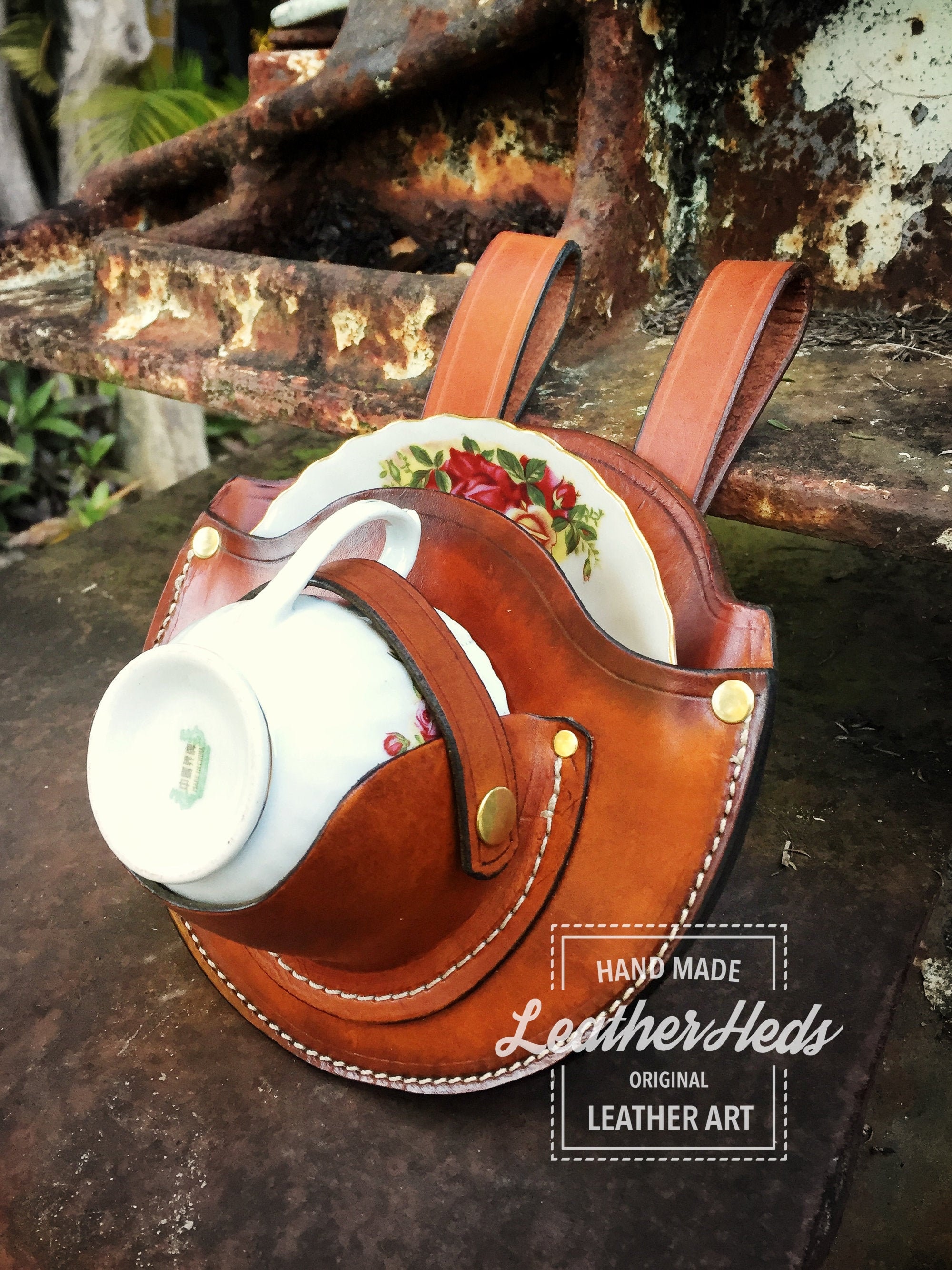 Steampunk Teacup Holster Tan Brown Etsy