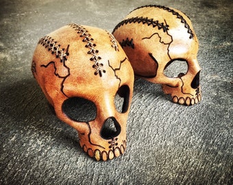 Miniature leather skull