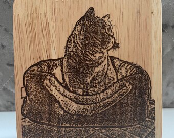 Laser Engraved Wood Portrait Coaster