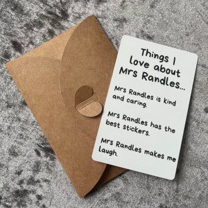Dinge, die ich an Aluminium Message Wallet Purse Card. Andenken Lehrer Geschenk Lehrassistent Schulhelfer Geschenk zum Jahresende
