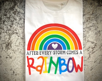Lockdown Unisex T-shirt 2020 Quarantine Rainbow Top, 100% Cotton