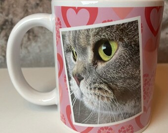 Love Heart Photo Mug for Two Images Valentines Day Pet