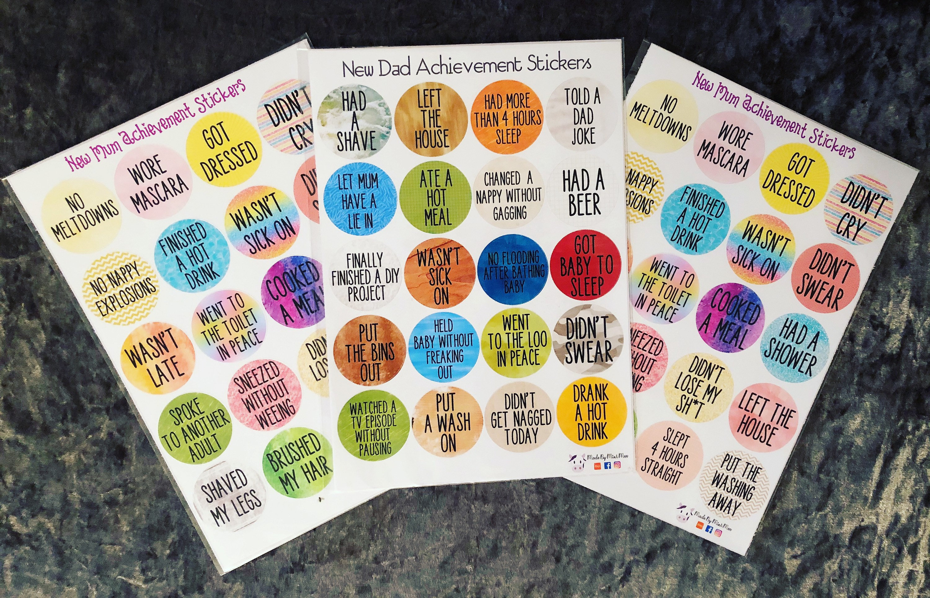 20 Glossy New Mum Mom or New Dad Achievement Stickers - Etsy UK