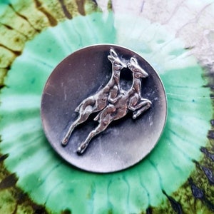 South African Simba Brooch with Leaping Gazelles