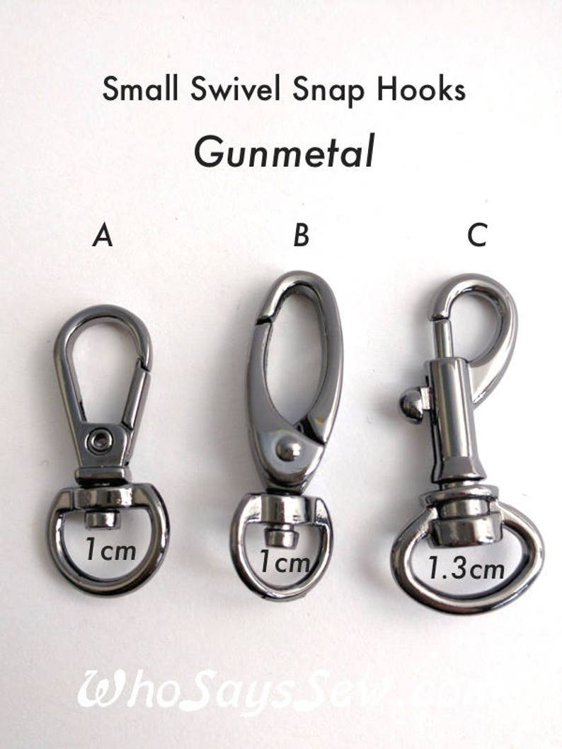 Small Swivel Snap Hooks/clasps/clips in a Nickel Free Gunmetal Etsy