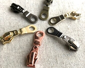 4 "Donut" Shaped Zipper Sliders/Pulls for Size 5 Nylon Zippers. 5 Colours. For #5 Nylon Chain/Continuous Zippers. Nickel Free. Aus Seller