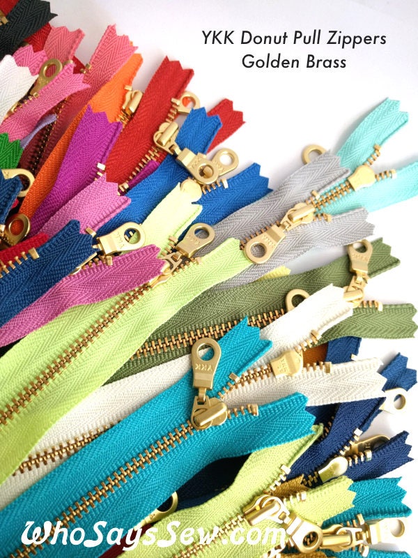YKK Golden Brass Metal Zipper with Donut Pull (locking). 20cm/8"…