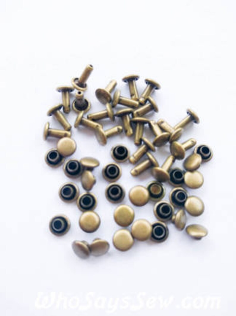 6mm Double Cap Rivets. 10mm Shank Length. 3 Colours Silver Etsy