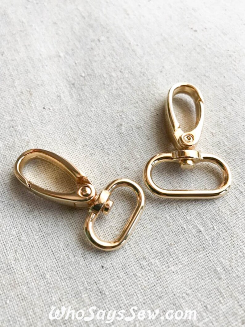 10x Medium Weight Push Gate Swivel Snap HooksClaspsClips in Gold 1 2.5cm Nickel-Free