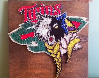 11"x11" Minnesota Teams String Art Sign, Made to Order, Wild, Timberwolves, Vikings, Twins