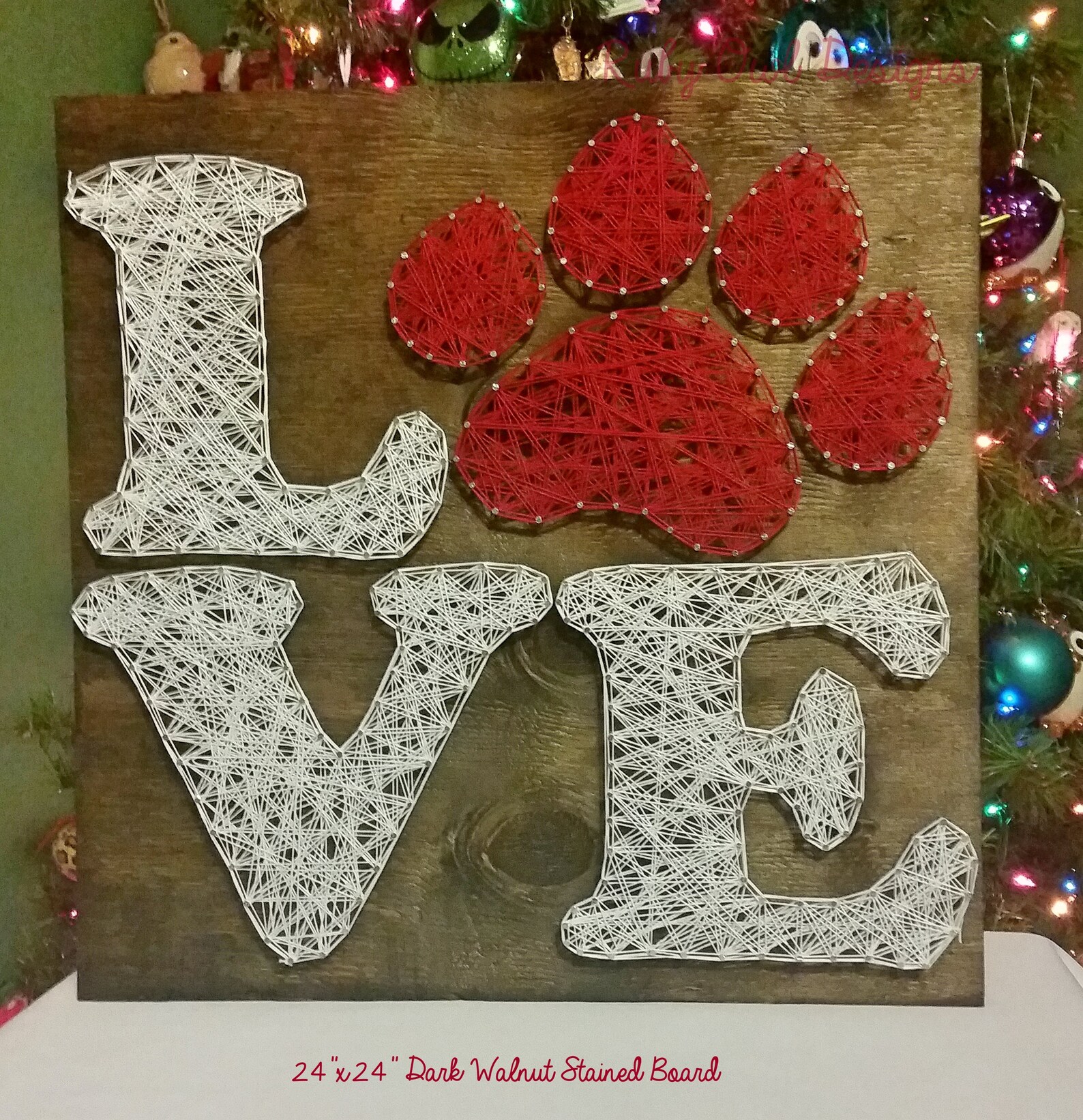Paw Print LOVE String Art Sign Made to Order - Etsy