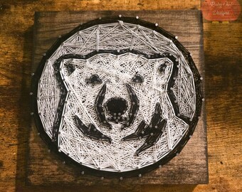Maine College String Art Sign, Polar Bears, Bowdoin, Made to Order