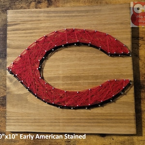 Cincinnati Baseball String Art Sign, Reds, Ohio, Made to Order