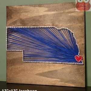 State of Nebraska String Art Sign, Nebraska, Made to Order