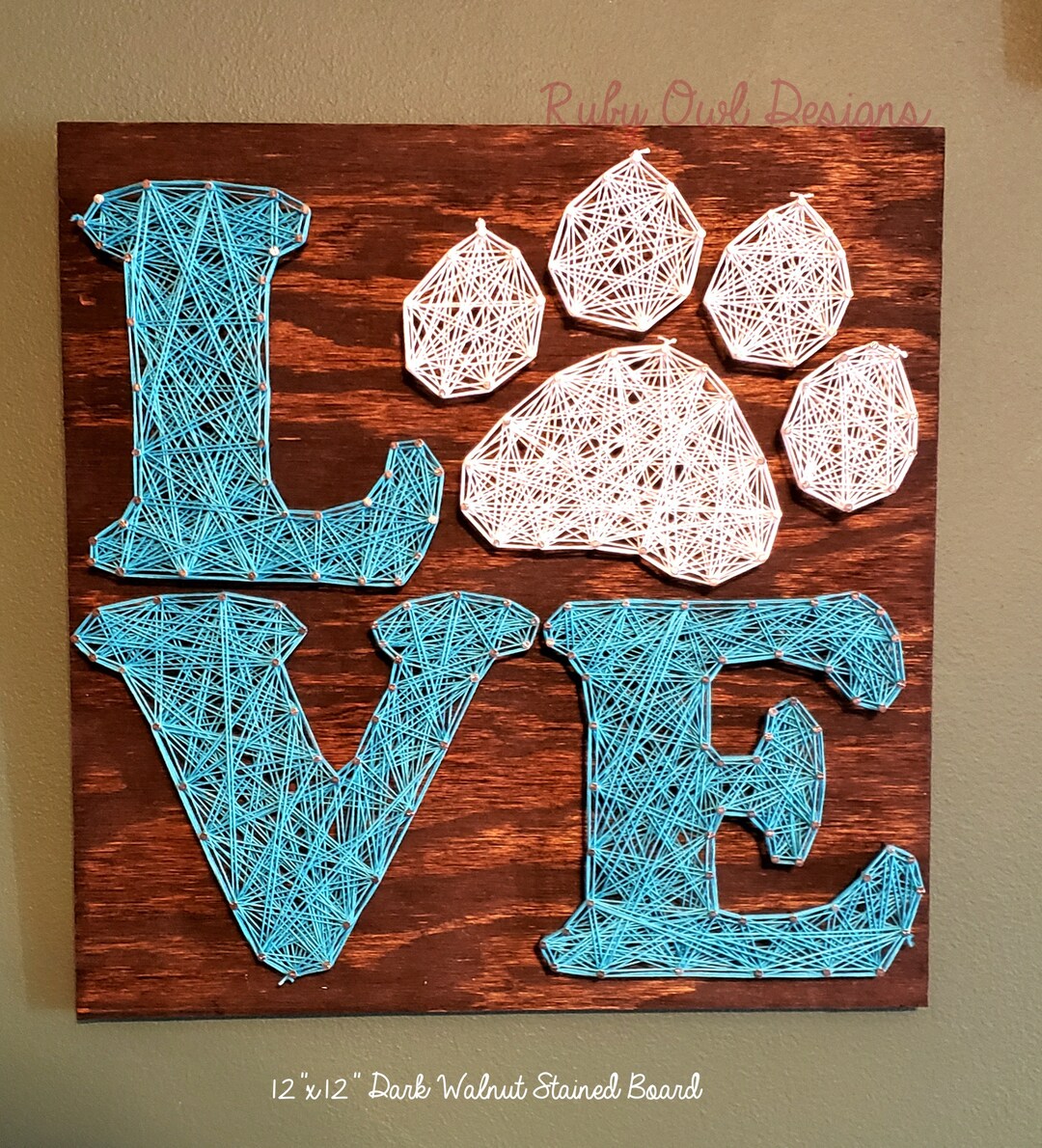 Paw Print LOVE String Art Sign Made to Order - Etsy
