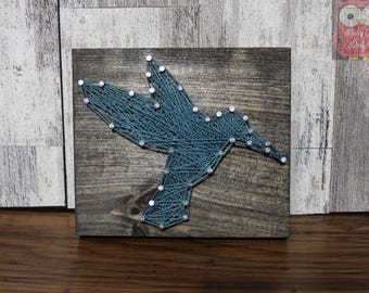 Hummingbird String Art Sign, Hummingbird, 5"x6", Already Made