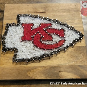 Kansas City Football String Art Sign, Made to Order