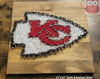 Kansas City Football String Art Sign, Made to Order