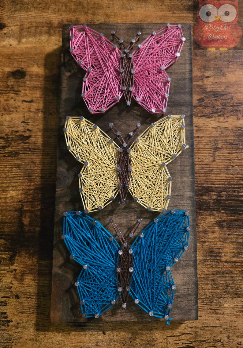 Butterfly String Art Sign, Butterfly, Triple Butterfly, Butterflies ...