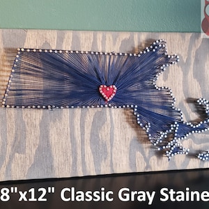State of Massachusetts String Art Sign, Massachusetts, Made to Order