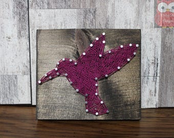 Hummingbird String Art Sign, Hummingbird, 5"x6", Already Made