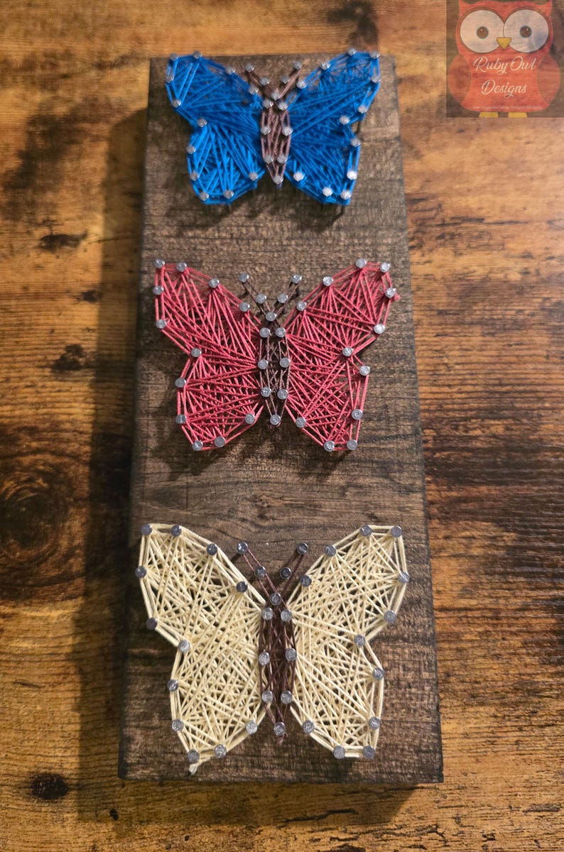 Butterfly String Art Sign, Butterfly, Triple Butterfly, Butterflies ...