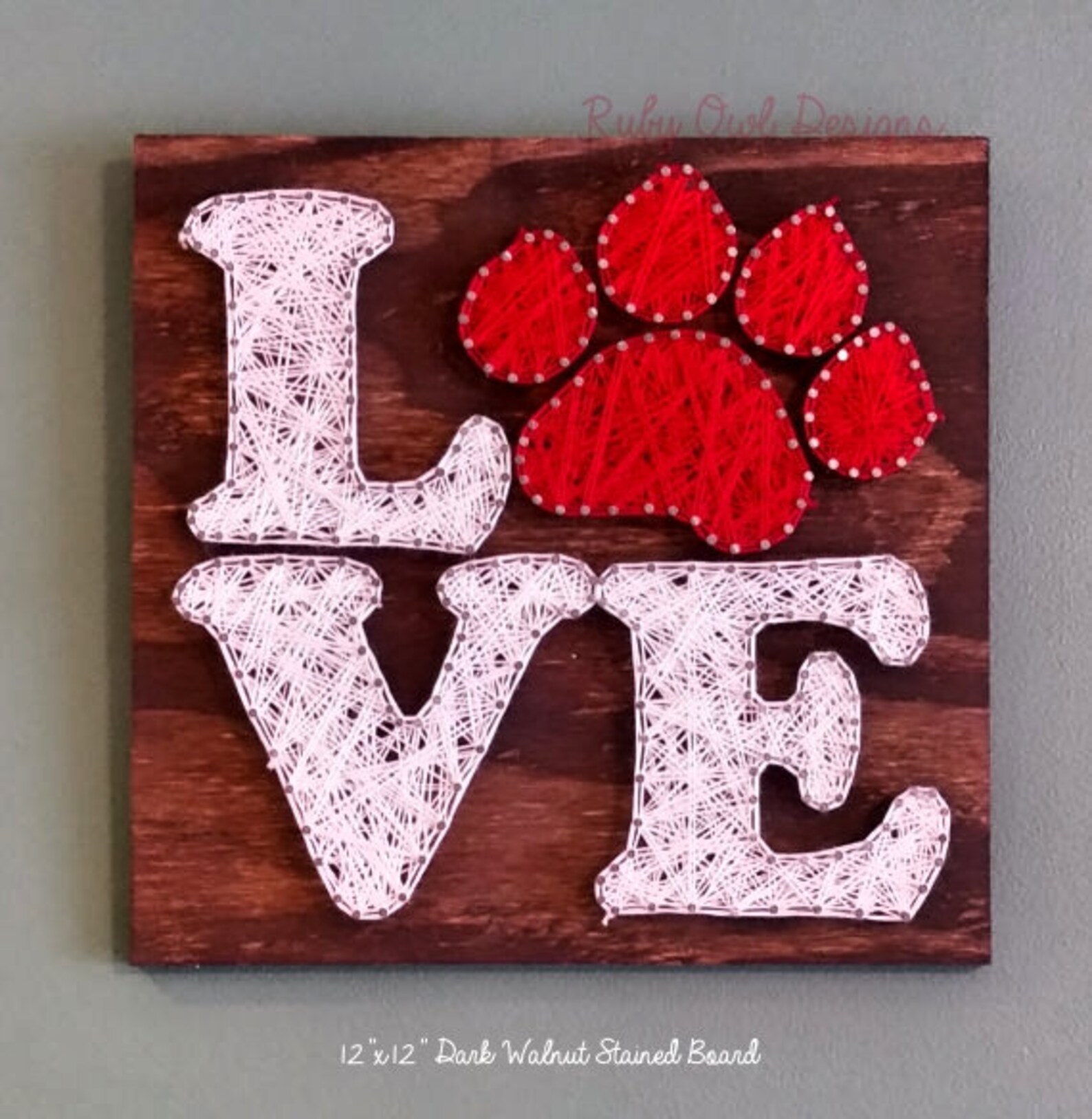 Paw Print LOVE String Art Sign Made to Order - Etsy