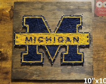 Michigan College String Art Sign, Wolverines, Made to Order