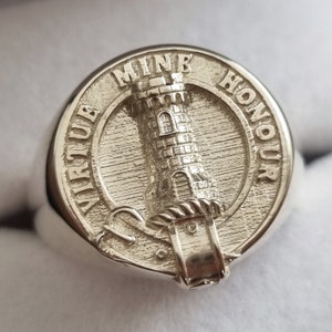 MacLean Clan Crest Signet Ring - silver or gold