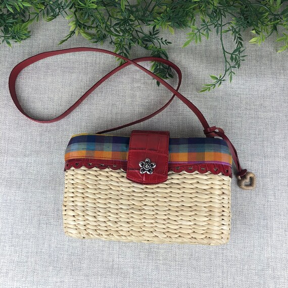 Brighton Straw Woven Bag. Straw and Leather Handba
