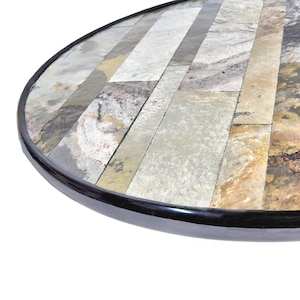 Lazy Susan, 17 &quot; Solid Wood, with Stone Overlay