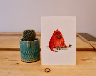 Happy Orangutan - Cute - Postcard - A6 Print