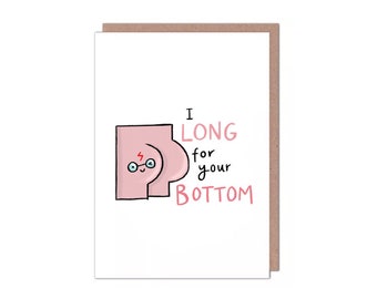 Añoro tu trasero Tarjeta de San Valentín/Cumpleaños/Aniversario con juego de palabras de HP Neville Longbottom