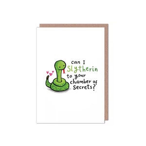 Slytherin Kammer der Geheimnisse Valentinstag / Geburtstag / Jubiläum HP Schlange Basilisk Wortspiel Karte
