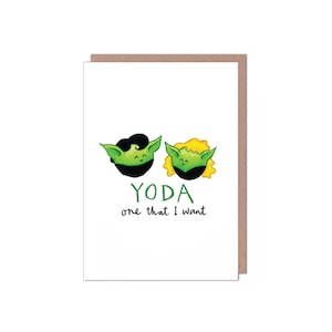 Tarjeta de San Valentín/aniversario/cumpleaños de Star Wars con Yoda