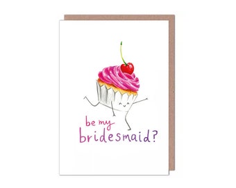 Be My Bridesmaid Cupcake Card