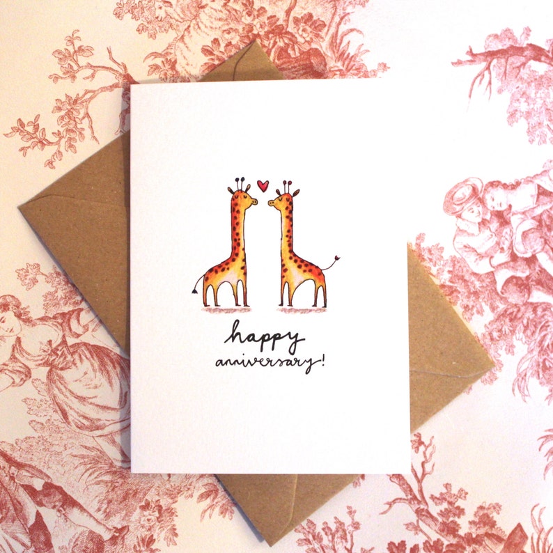 Cute Giraffe Anniversary Card image 2