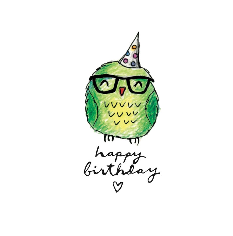 Owl Birthday Card - Etsy
