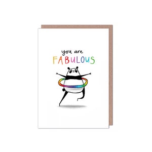 You Are Fabulous Panda hoelahoep Valentijns-/verjaardags-/jubileumkaart