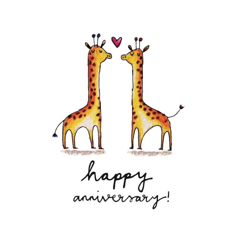 Cute Giraffe Anniversary Card image 5