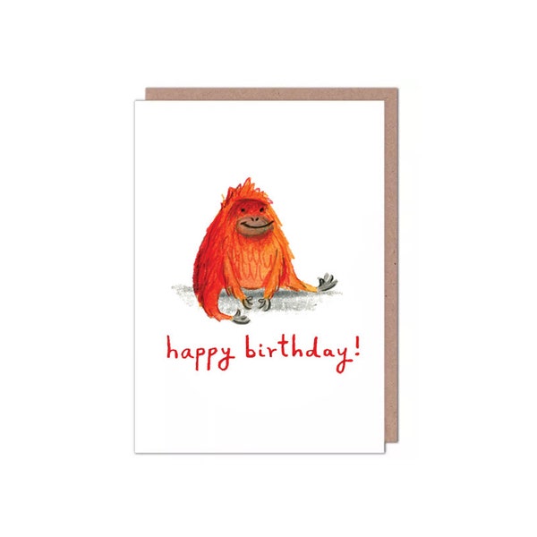 Cute Orangutan Birthday Card