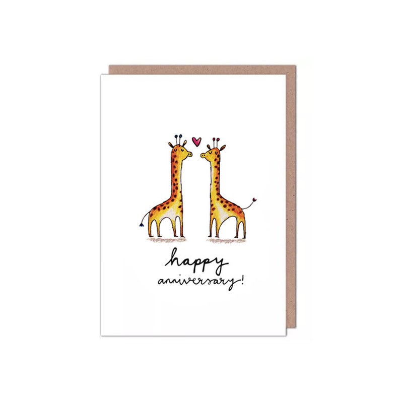 Cute Giraffe Anniversary Card image 1