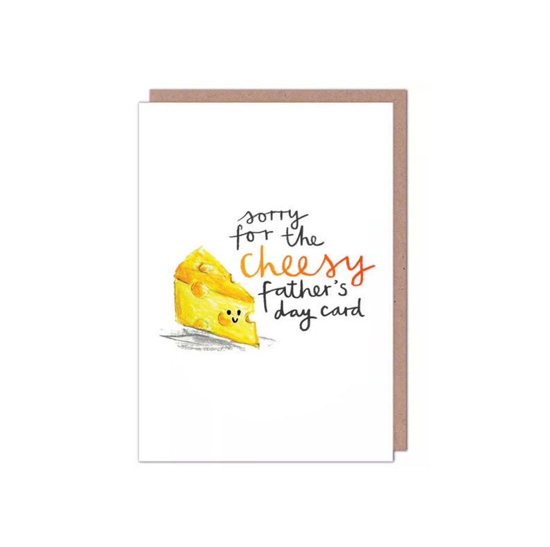 Sorry for the Cheesy Father's Day Cheese Pun Dad Joke Card Etsy
