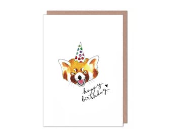 Red Panda Birthday Card