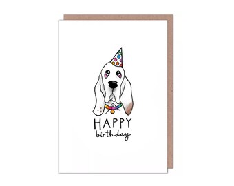 Dog in Hat (Moby) Birthday Card - Hound